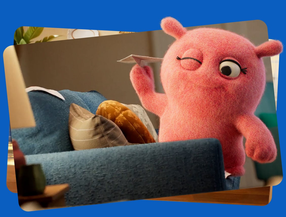 Miss Payment throwing a paper airplane