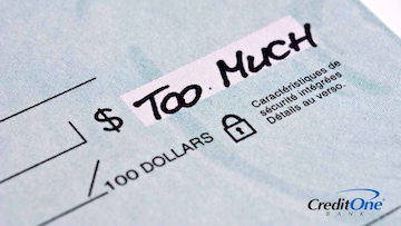 A check shows “too much” in the amount field, indicating a red flag in a money mule scam.