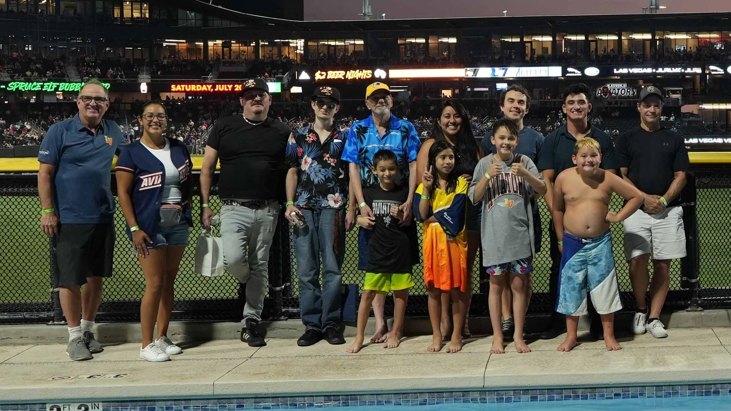 Participants from Big Brothers Big Sisters of Southern Nevada had the pool area to themselves during an Aviators game at Las Vegas Ballpark.